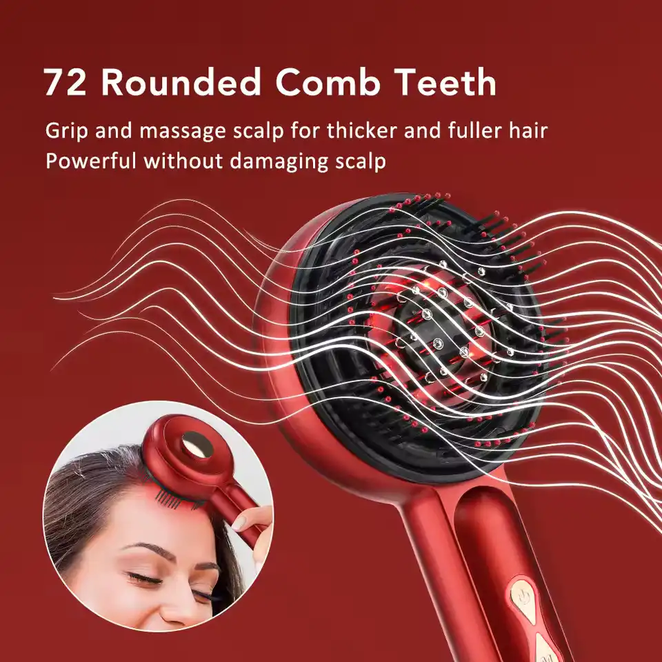 Electric Head Kneading Massage Comb Scalp Relax Massager Oil Applicator Hair Growth Comb Hairbrush
